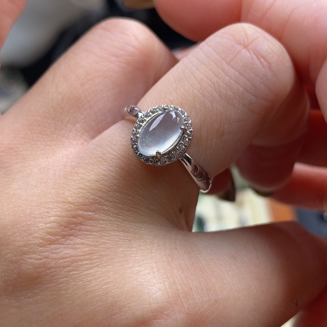 颈饰银S925镶嵌翡翠净货18637