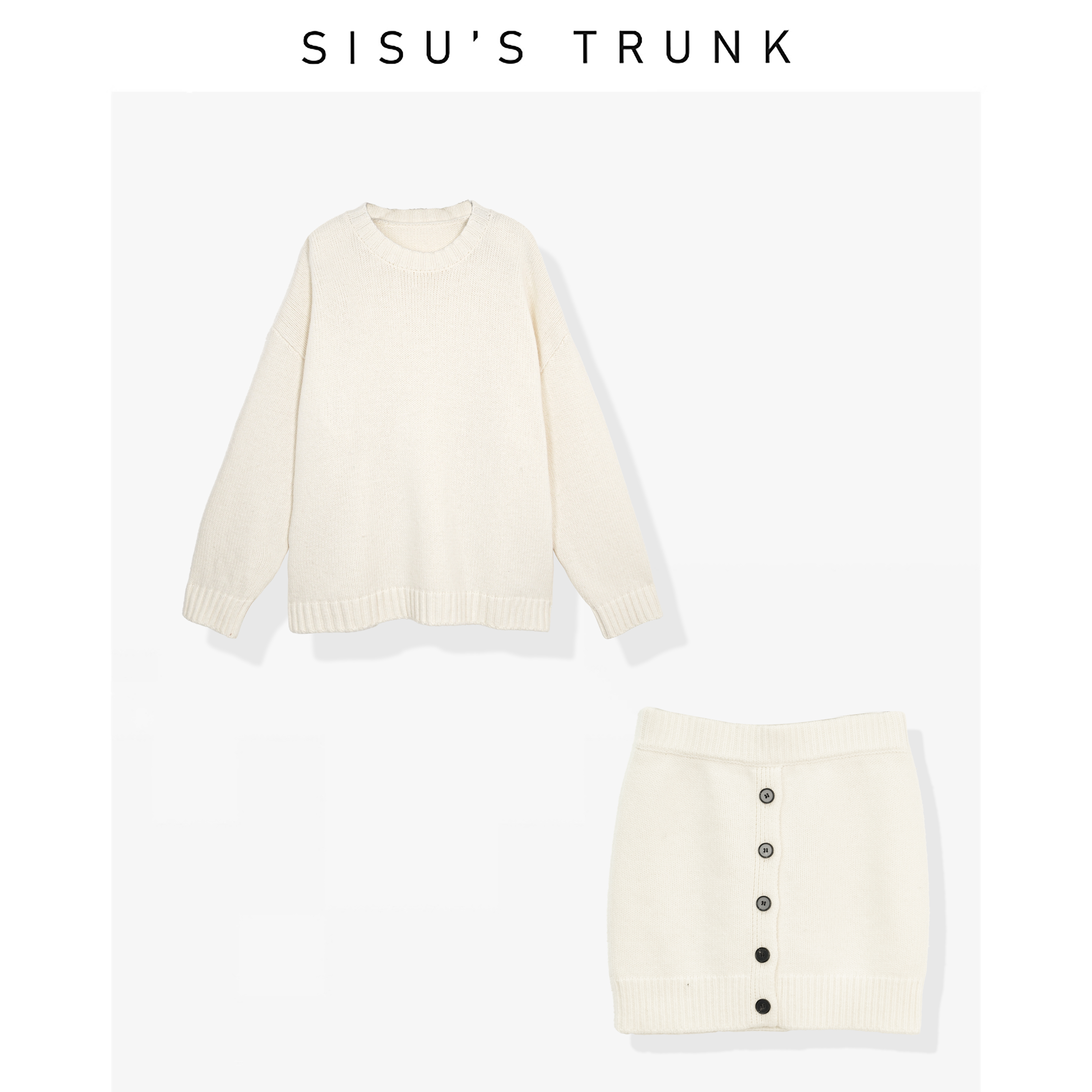 SISU【南山予】【100%绵羊毛】轻奢贵气老钱风女士松弛感极简套装