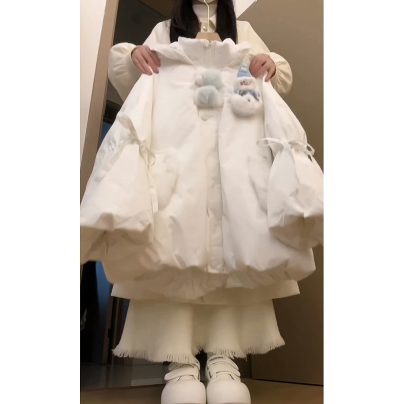 甜美可爱甜妹软呼呼连帽棉衣棉服女冬季新款防寒保暖面包服厚外套