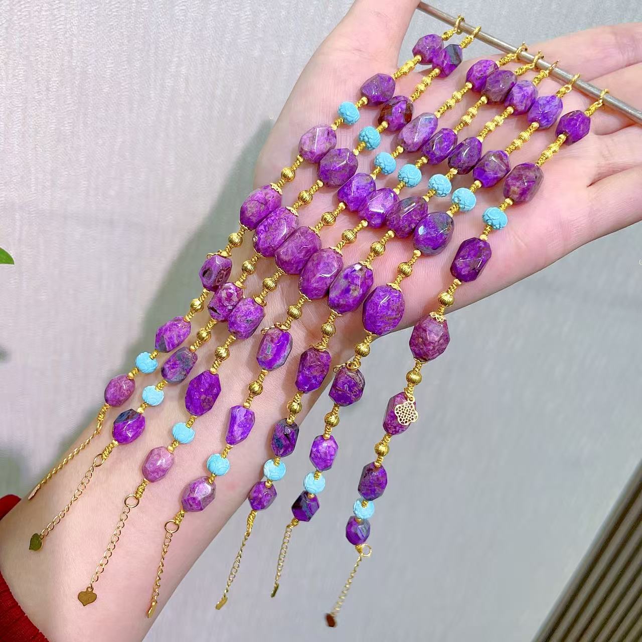 首发！钻切面樱花帝王紫大尺寸舒俱来手链 无皮色！ 多样性发一