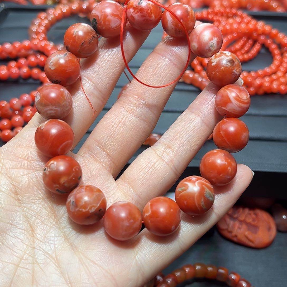 南红玛瑙手链未镶嵌