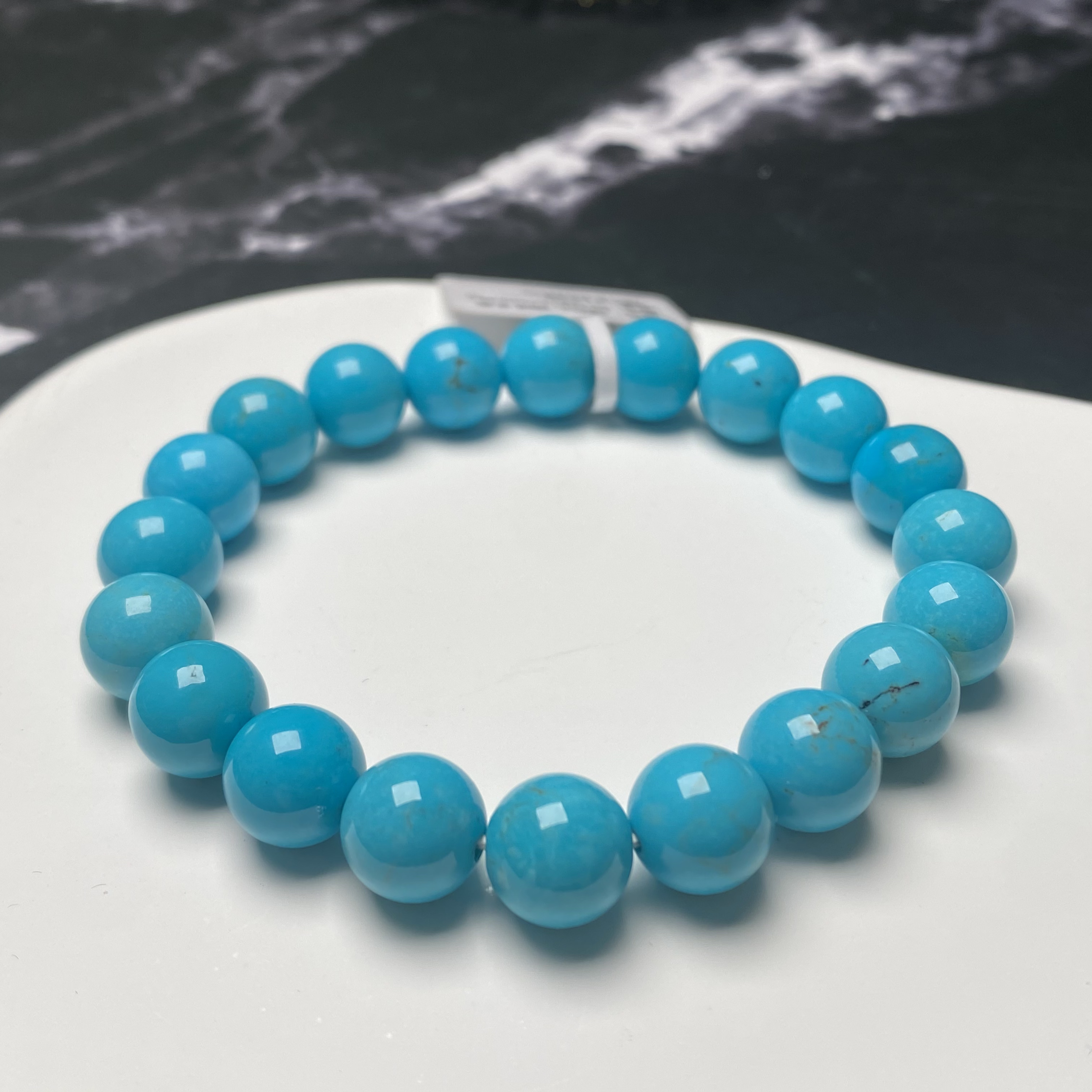 『开播福利』B0254 原矿绿松石圆珠手串  9.5mm