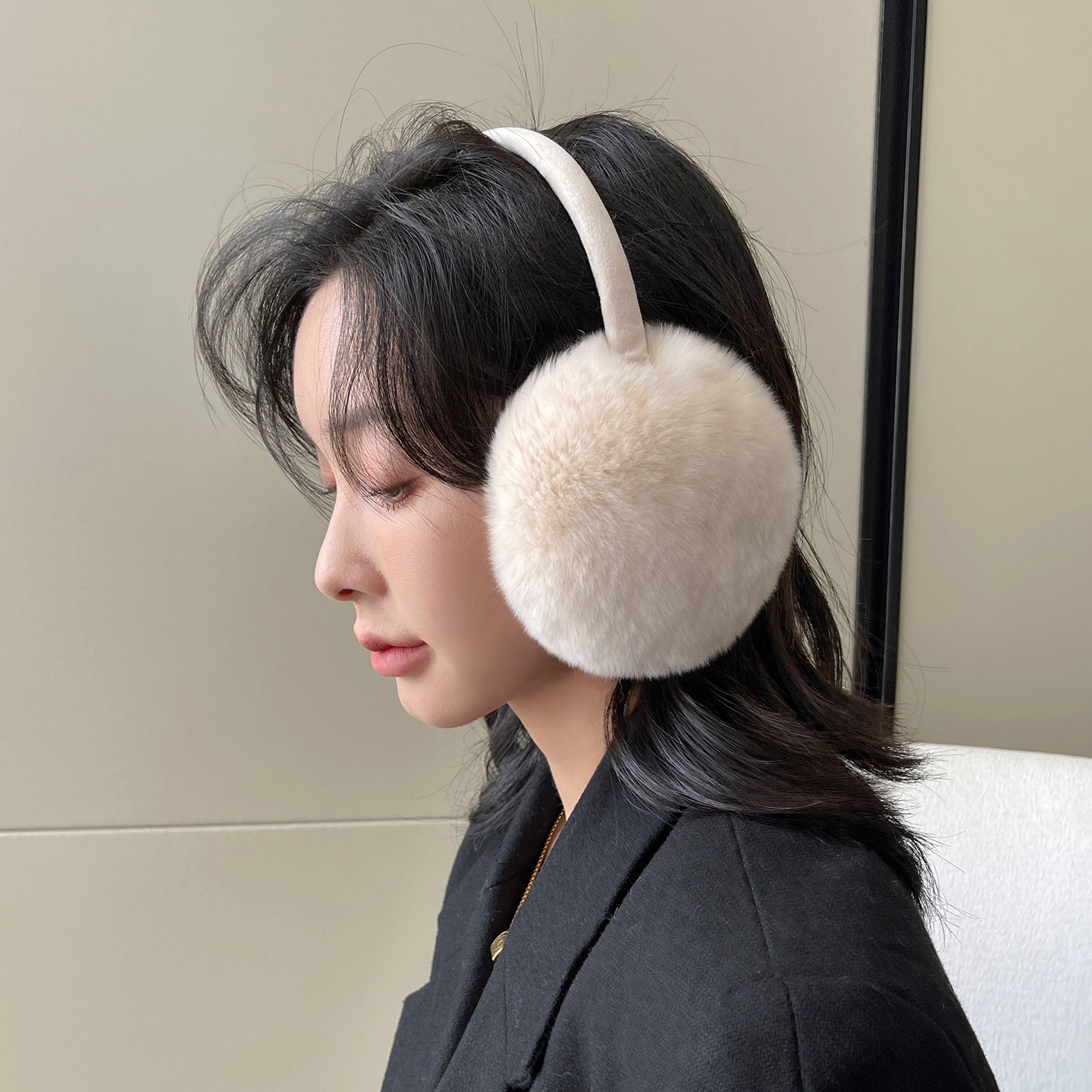 冬季暖耳全包獭兔毛耳罩女护耳保暖耳套皮草耳包耳捂韩版可爱毛毛