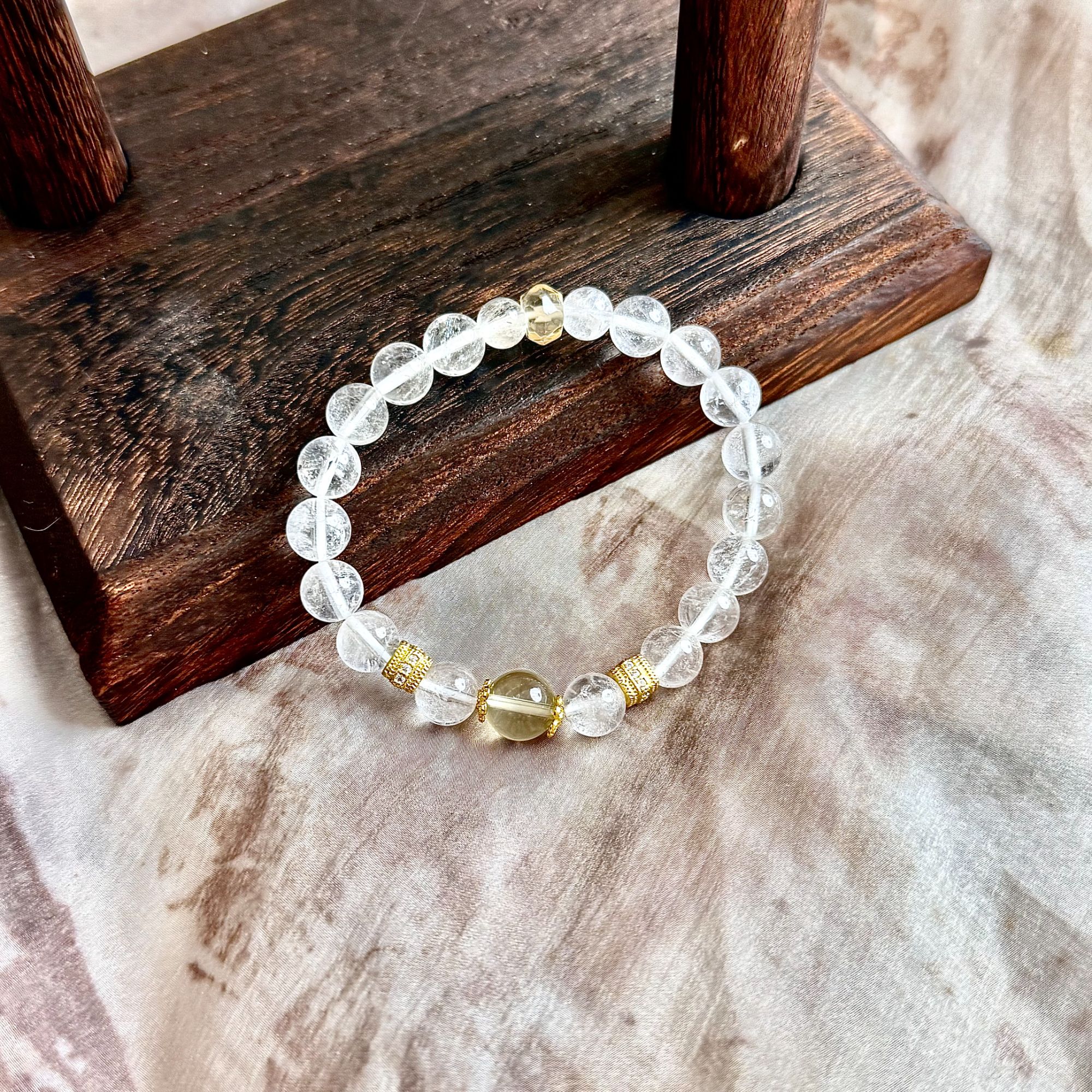 【静心净念】白阿塞 黄水晶8mm 水晶手串设计款 1610