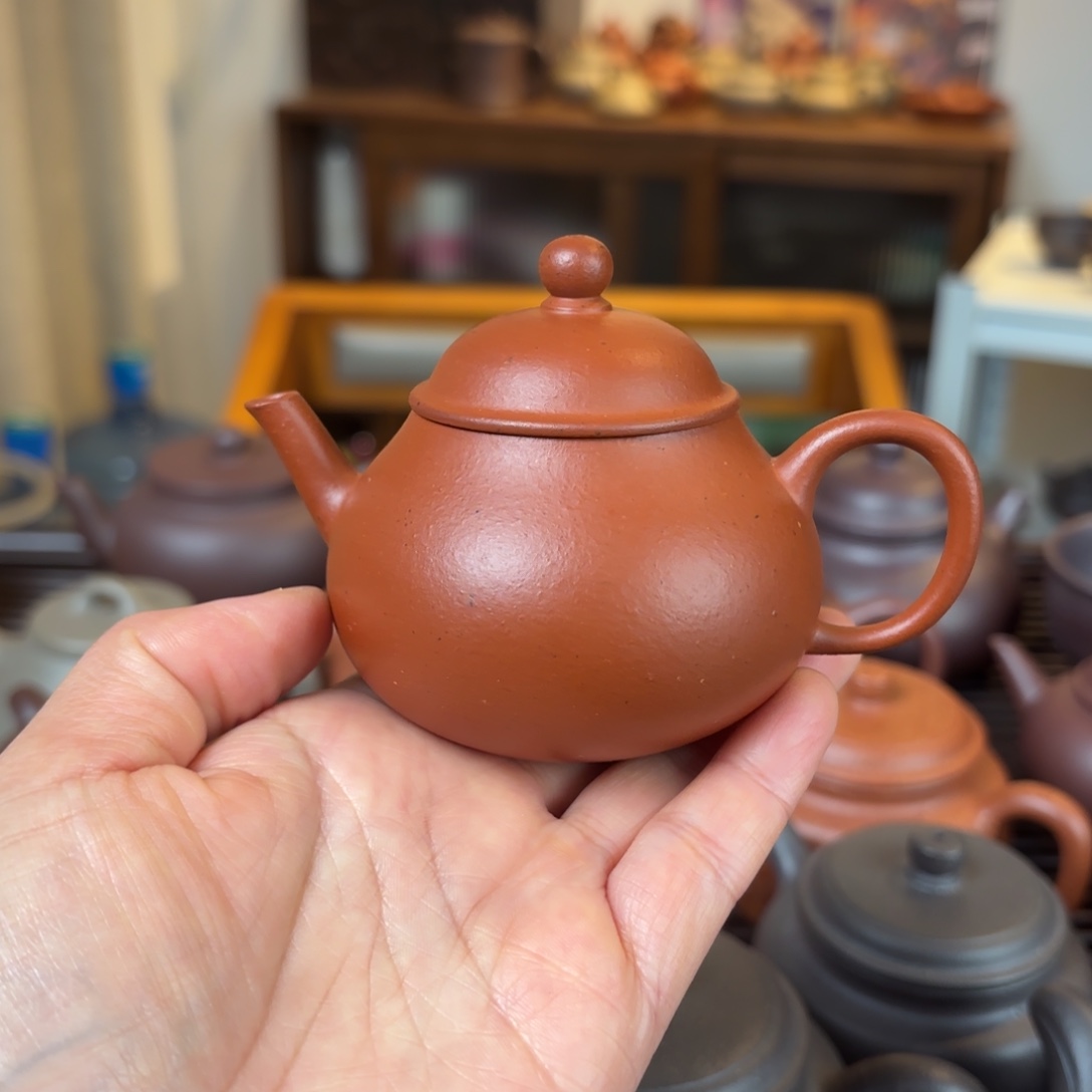 湖***湖紫砂茶壶黄龙山朱泥瑕芭乐潘