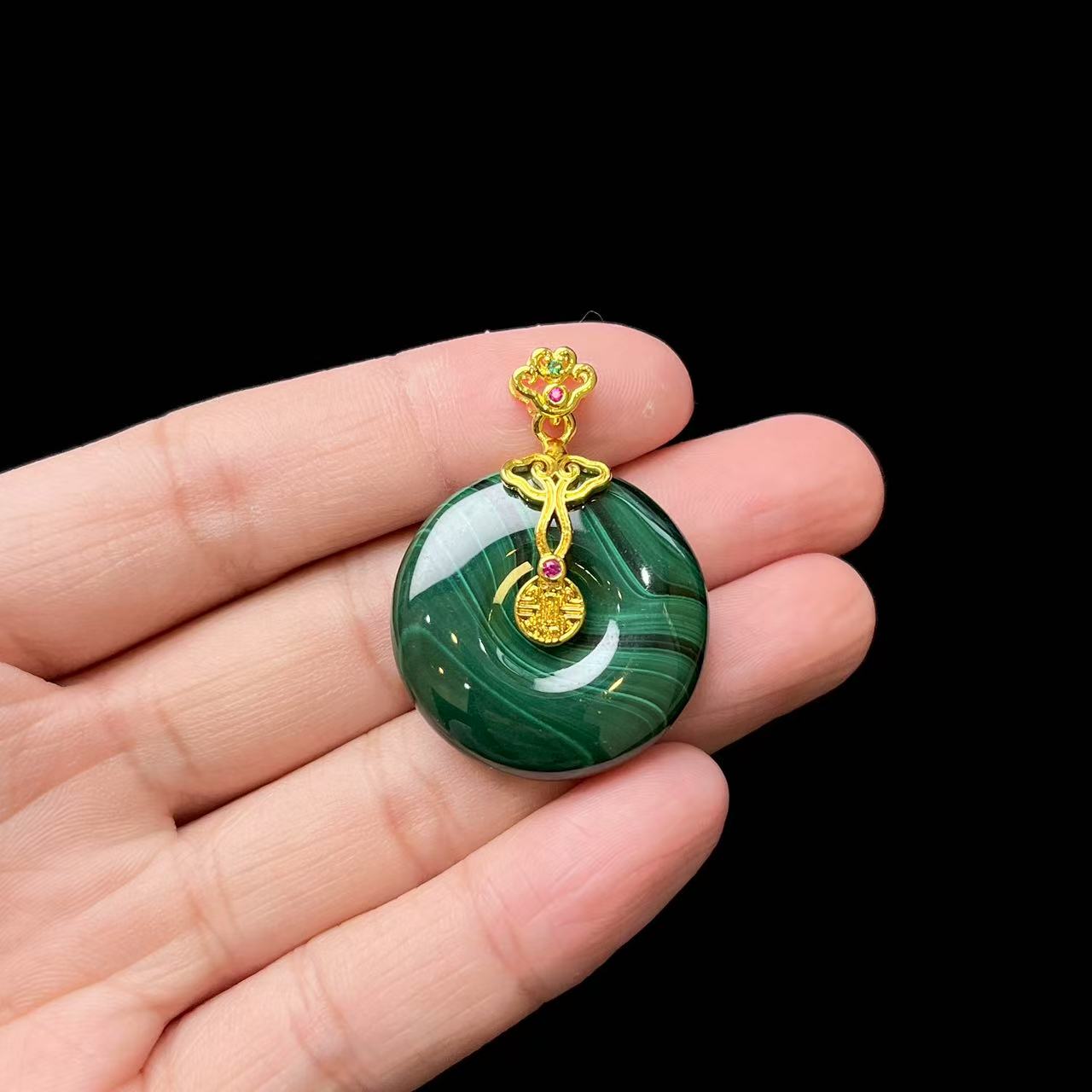孔雀石吊坠（不带链） C01-255