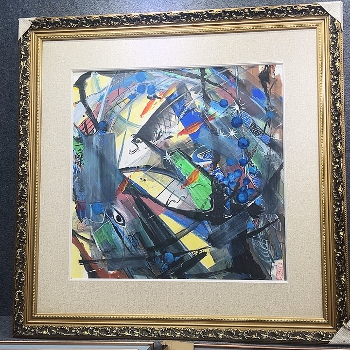 国画知鱼之乐纯手绘