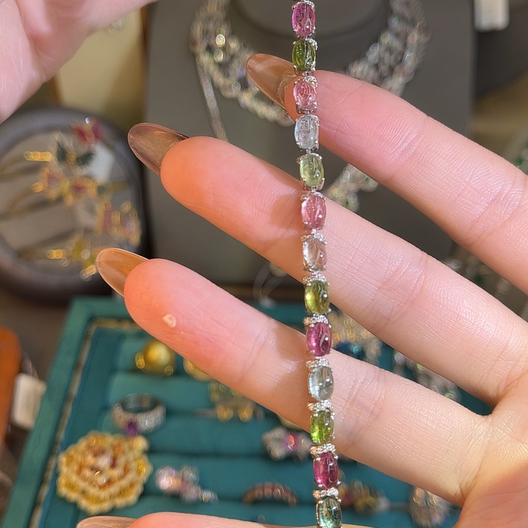 碧玺手链银S925镶嵌h****g