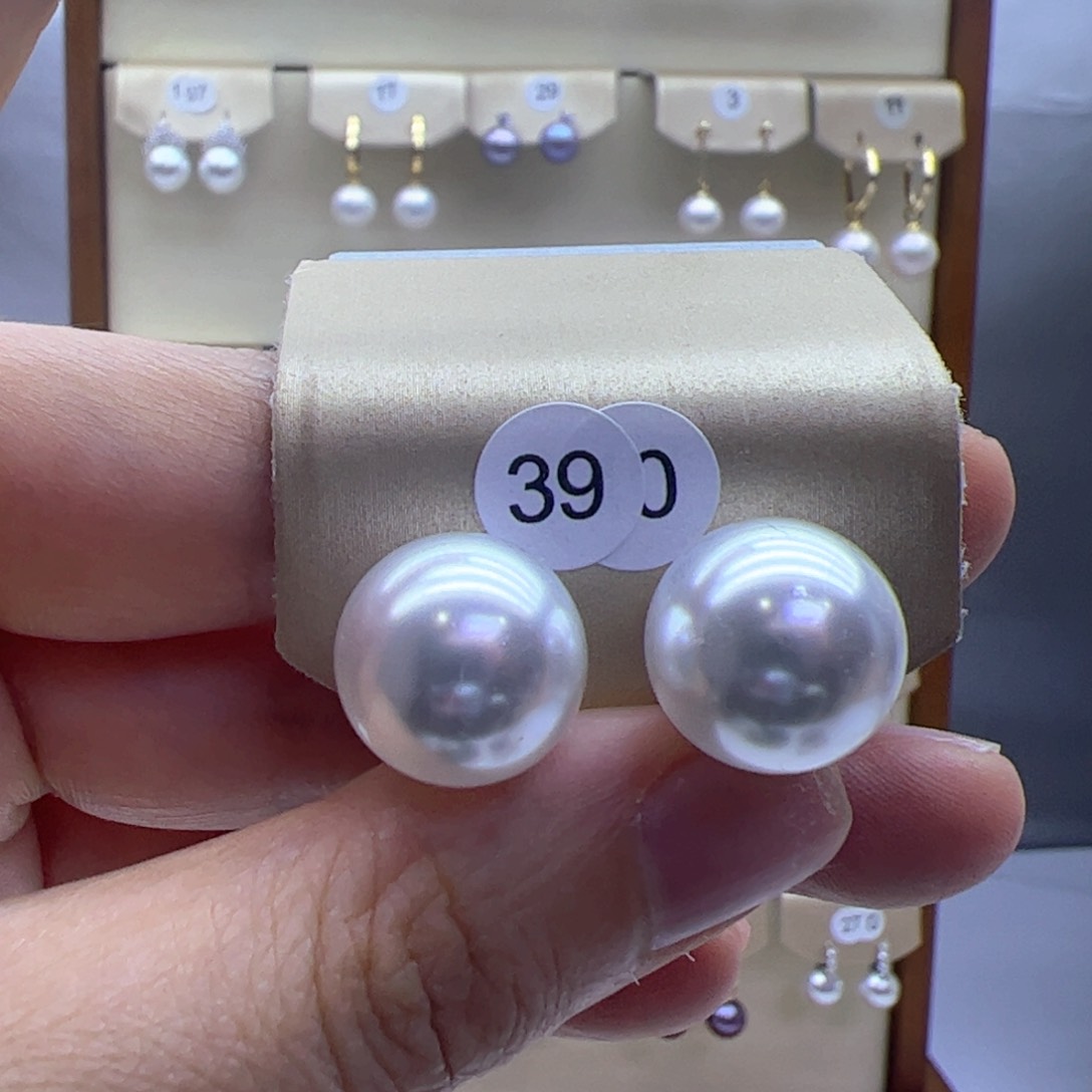 淡水珍珠耳饰银S925镶嵌