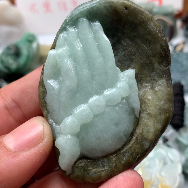 翡翠颈饰未镶嵌保真天然A货翡翠
