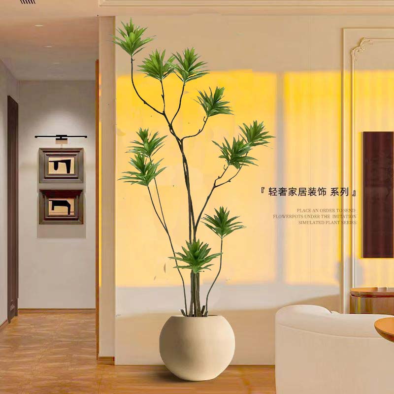 仿真百合竹盆栽客厅落地摆放假树奶油风绿植景观装饰花大型植物树