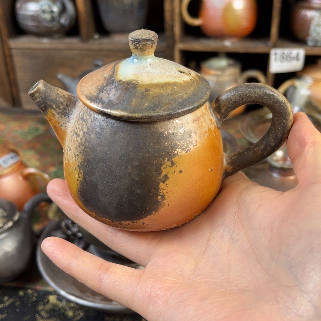 杯柴烧茶器中白泥