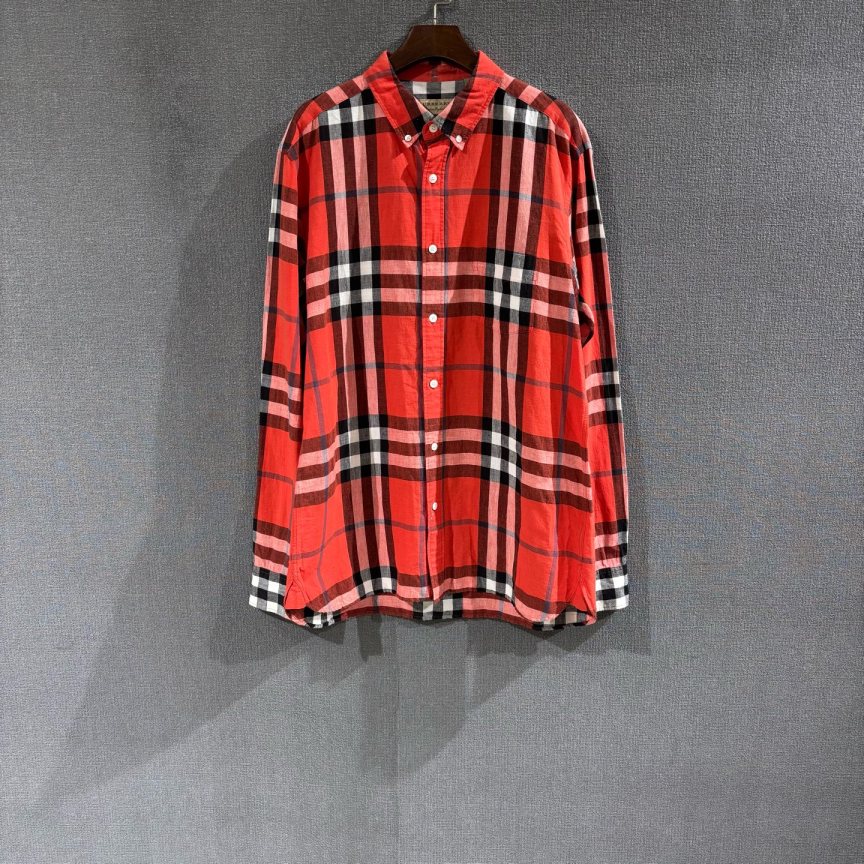 未使用 BURBERRY/博柏利 红色格纹衬衫 全新L码/8663