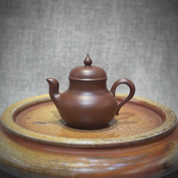 潮简正品 王培鑫 迦蓝壶 105cc 紫泥 潮州手拉朱泥壶全手工紫砂壶