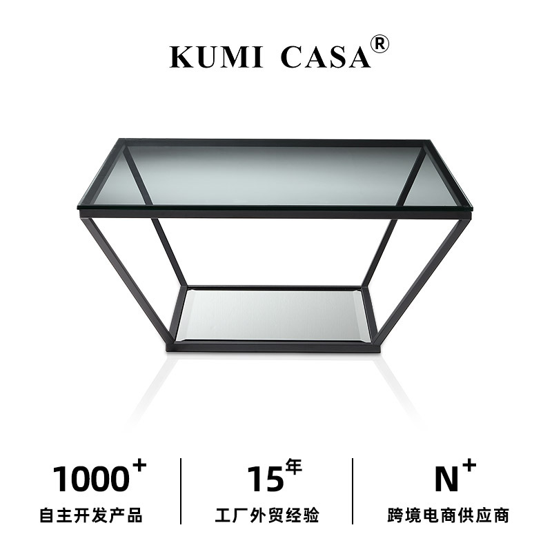 包豪斯意式极简不锈钢长方形茶几客厅家用大平层2025新款轻奢高级