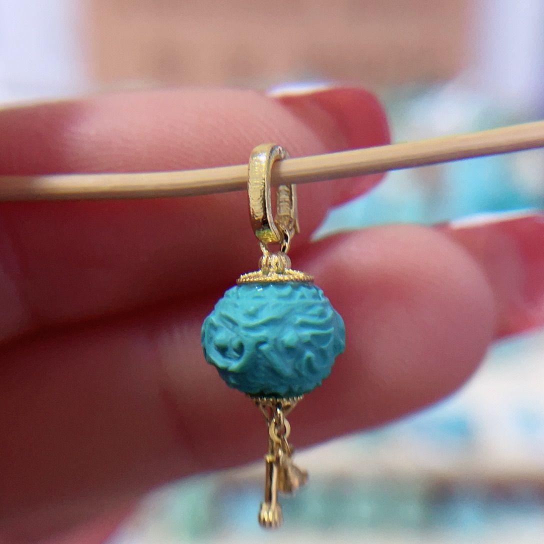 绿松石珠宝奇石18K金镶嵌