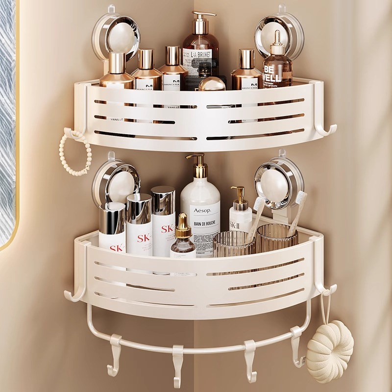 卫浴吸盘三角篮浴室免打孔置物架卫生间壁挂式沐浴露收纳厕所架子商品图