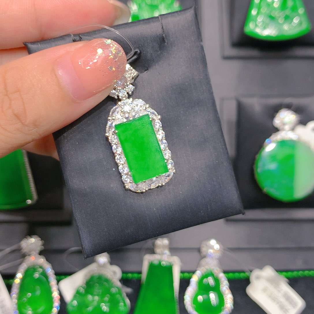 翡翠银S925镶嵌颈饰000003