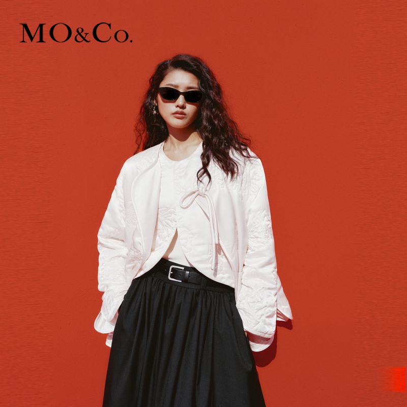 【诗语专属】MOCO品绣花盘扣廓形外套棉服MBD1COTT07