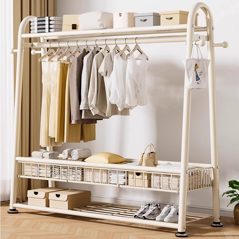 晾衣架落地家用晒衣架阳台卧室挂衣架子简易室内单杆式衣架置物架