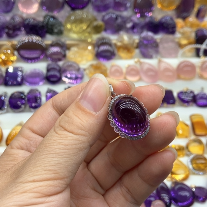 【闪购商品】水晶吊坠银S925镶嵌水晶