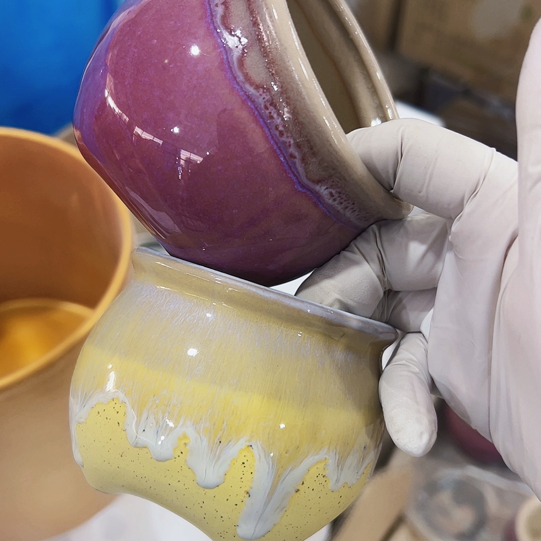 有孔外贸尾单陶瓷花盆凑单10米包邮