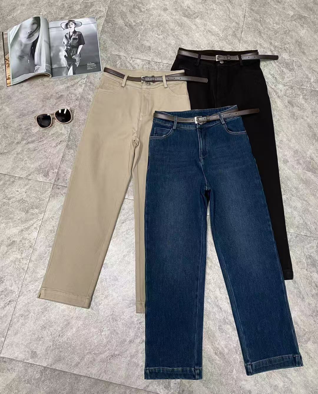 （小雨推荐1219）直筒裤厚款牛仔裤阔腿裤韩版百搭阔腿长裤