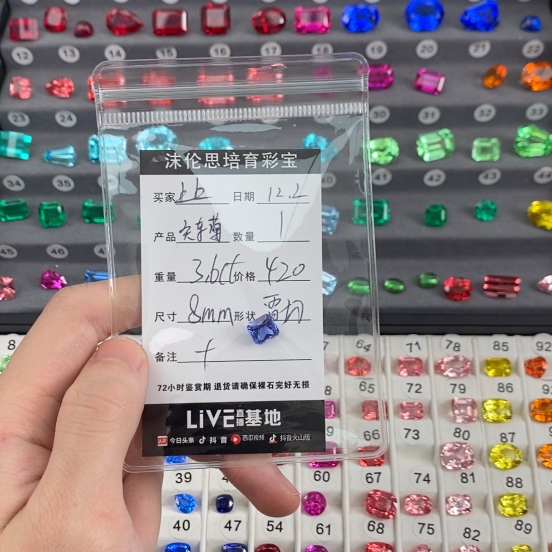 *****合成（培育）蓝宝石裸石3.6ct