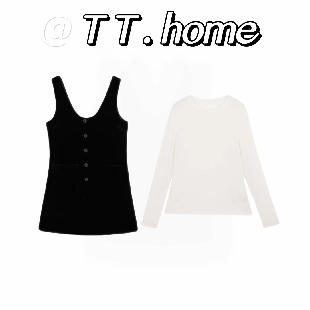 南油t.t.home女装早秋减龄显瘦真两件丝绒背心裙时尚美观连衣裙