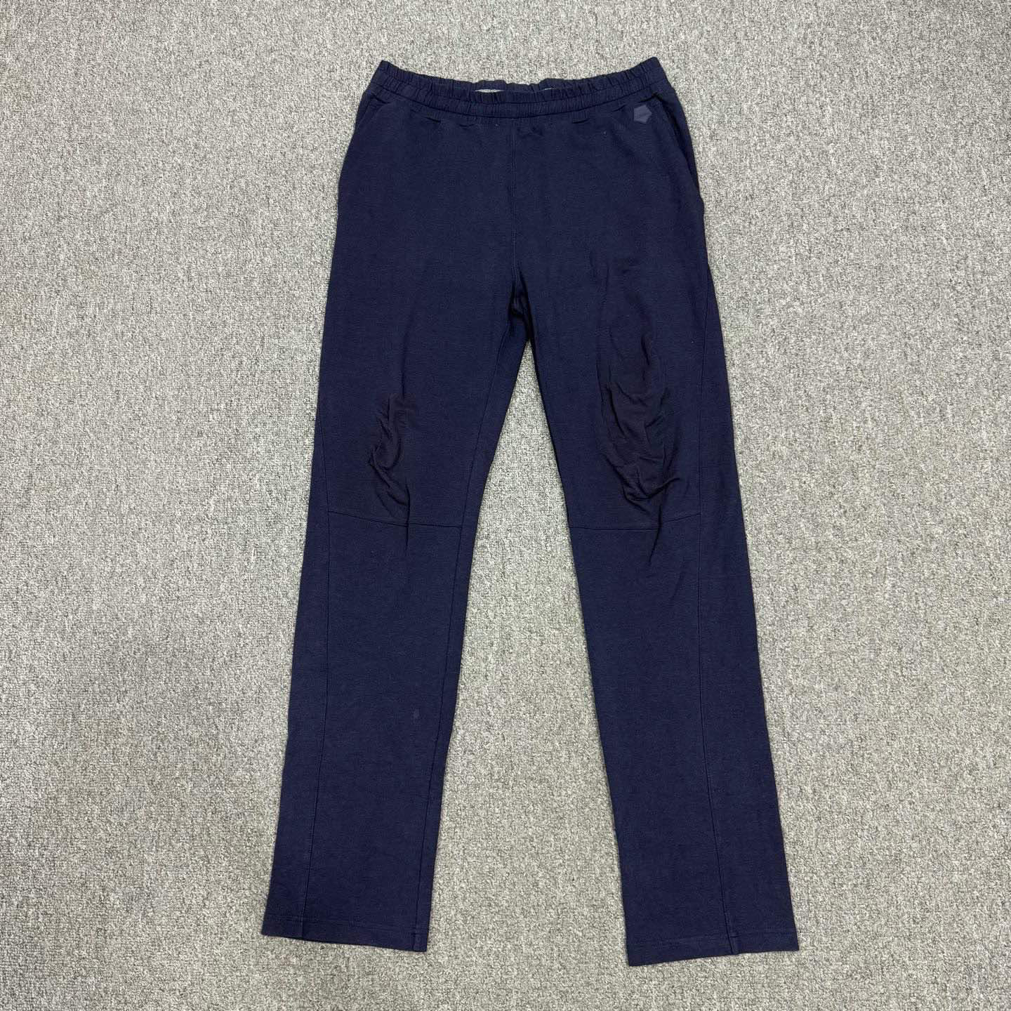 95新 ZEGNA 14675295 Zegna 杰尼亚 藏蓝色皮牌logo卫裤 M码