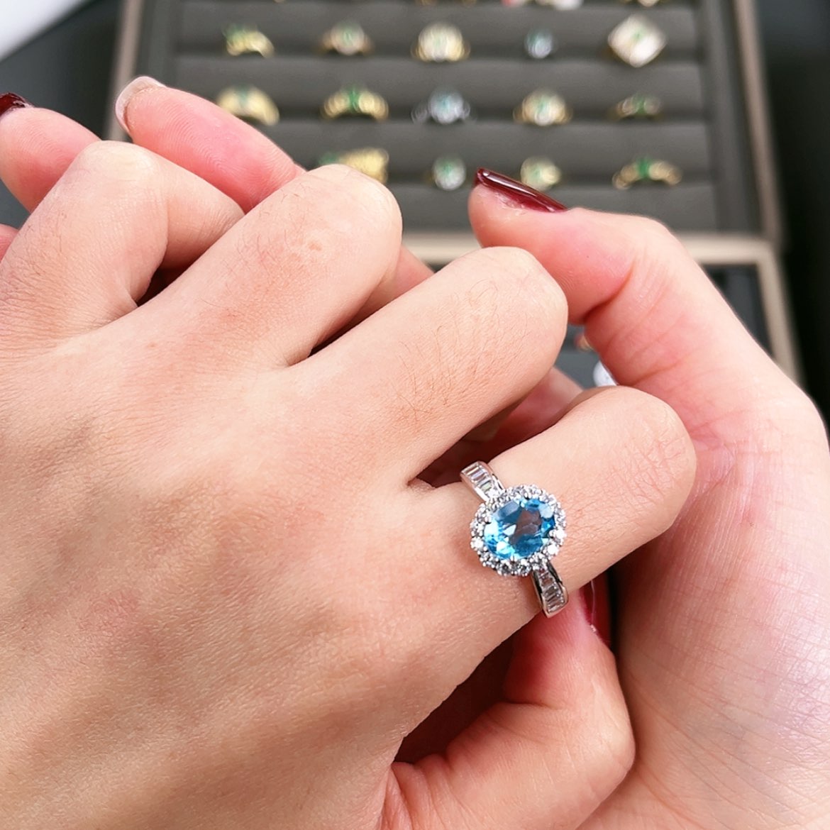 【闪购商品】托帕石戒指银S925镶嵌T677