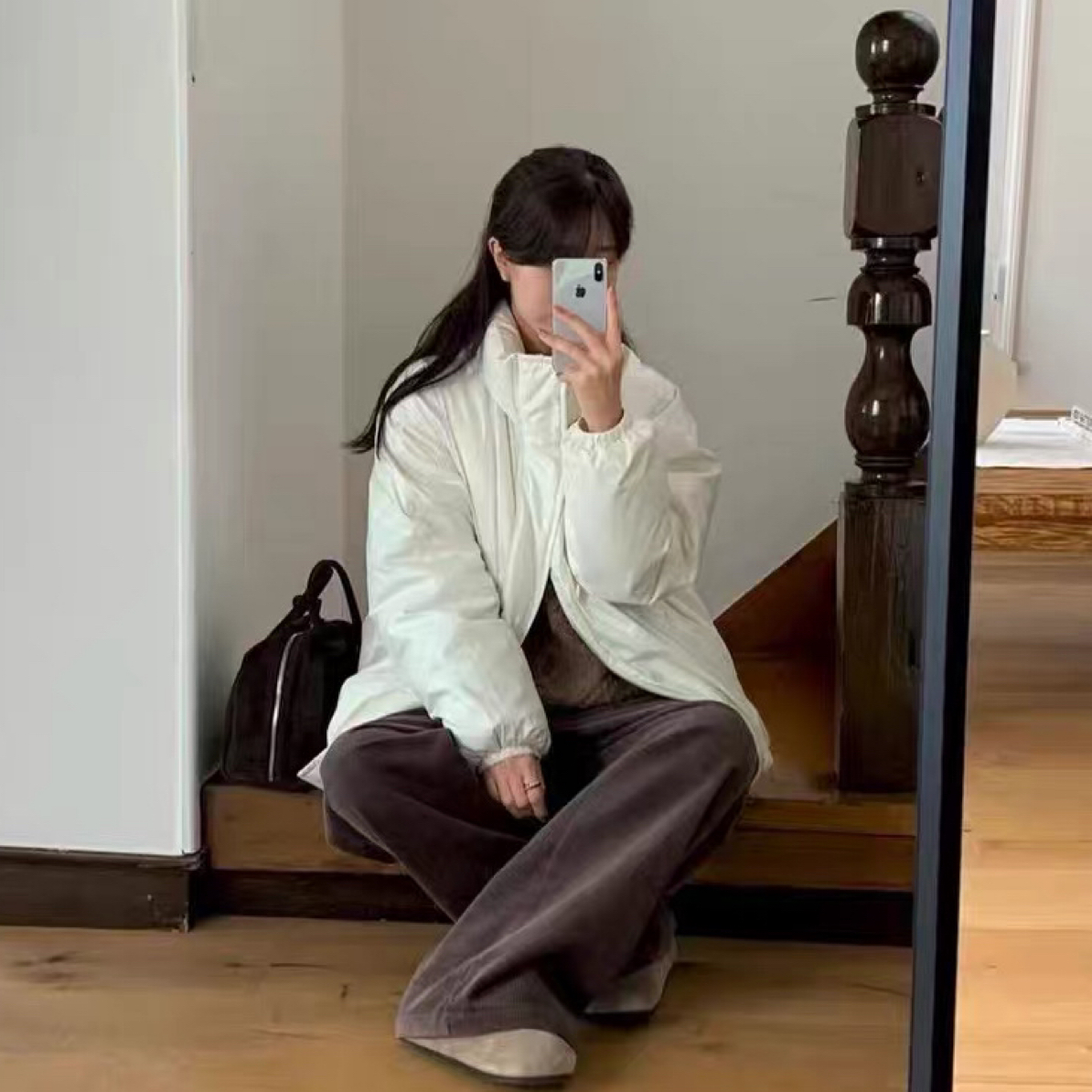 BRUSH韩国东大门翻领百搭纯色立领羽绒服外套女