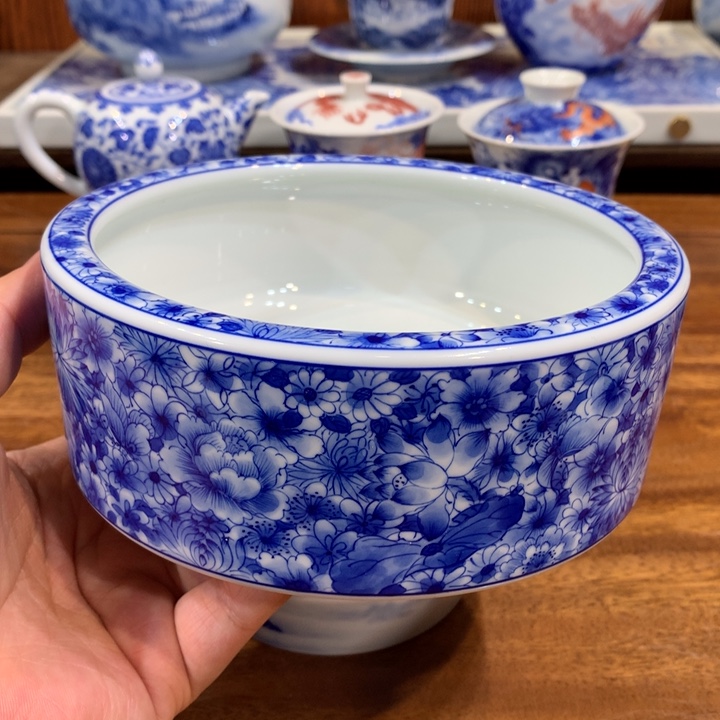 晓月柴窑 万花茶洗
