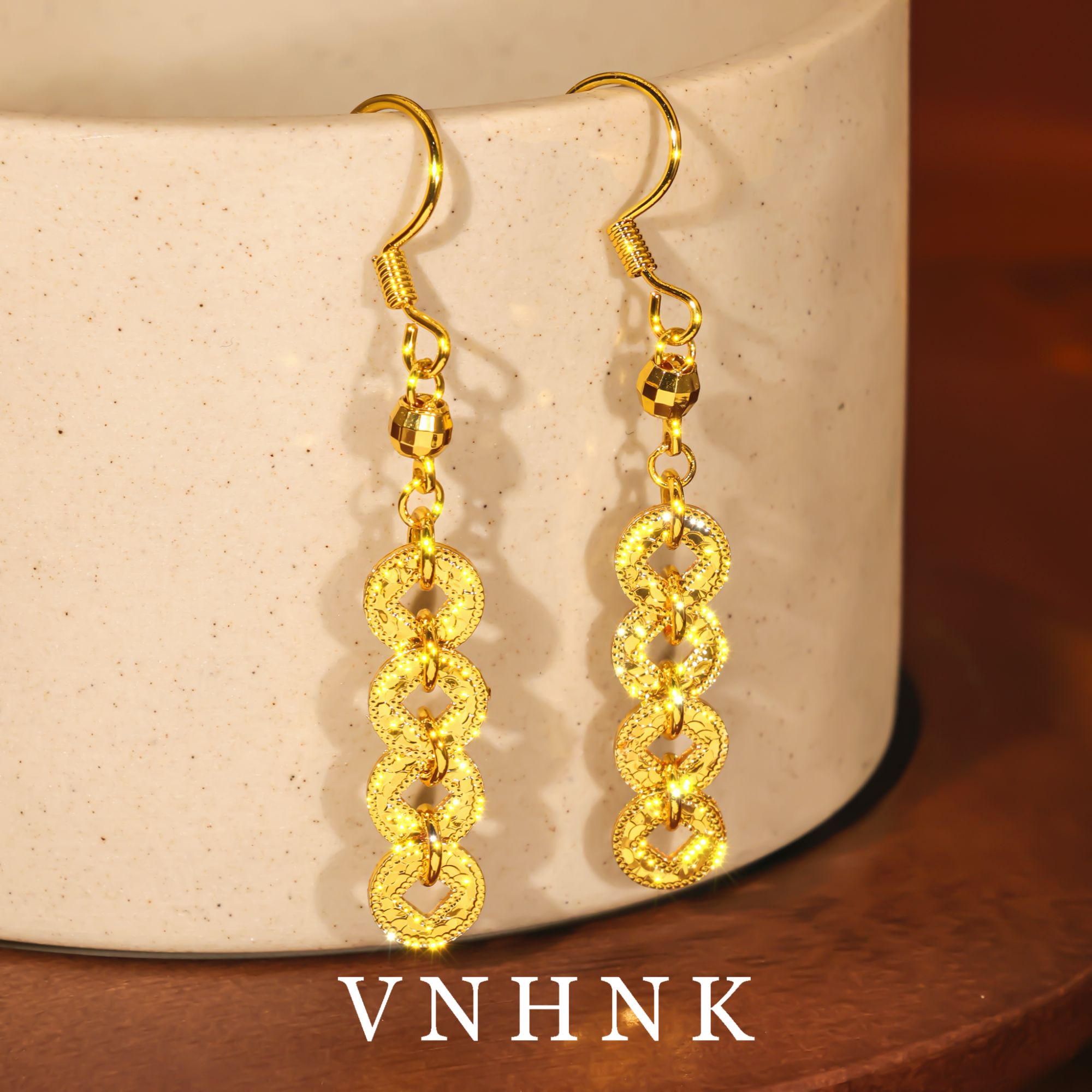 铜合金耳饰 美可儿   N228  金色时尚气质耳环预售