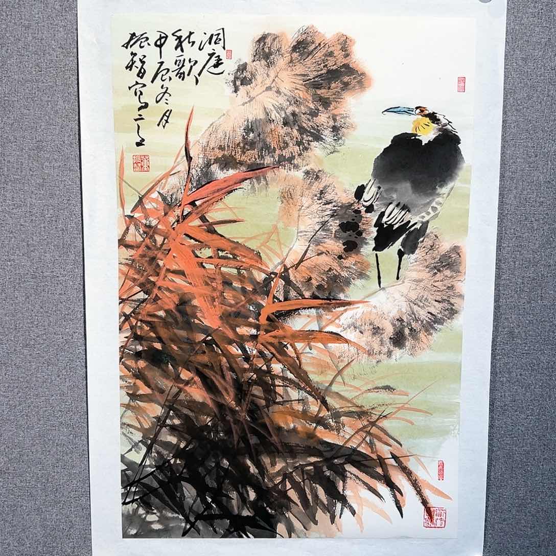 国画红袍画院手绘作品