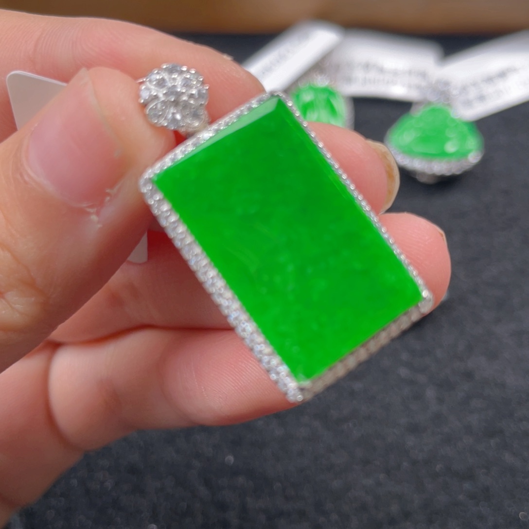 翡翠颈饰银S925镶嵌b b b b b