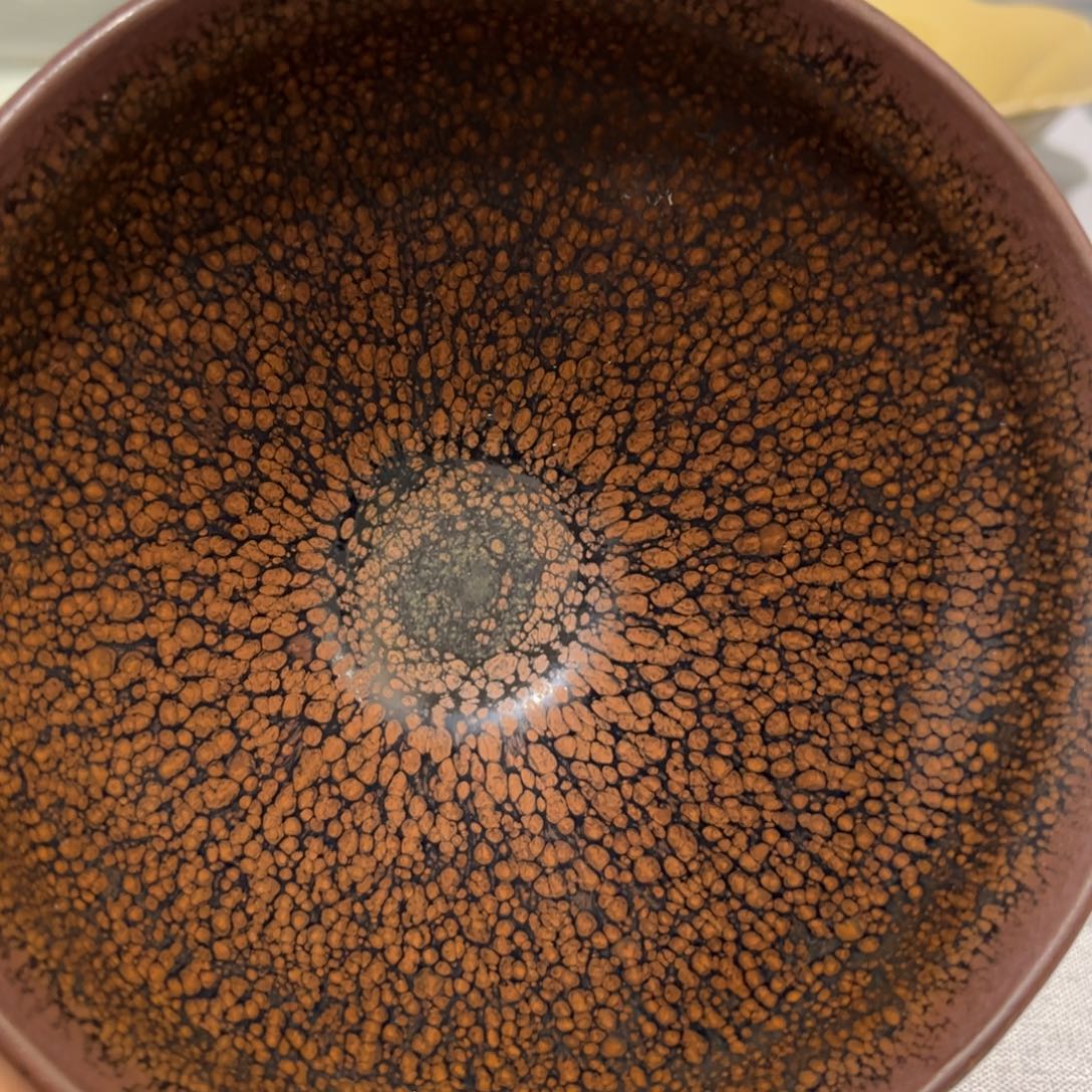 用***8摆件陶建窑油滴大茶碗
