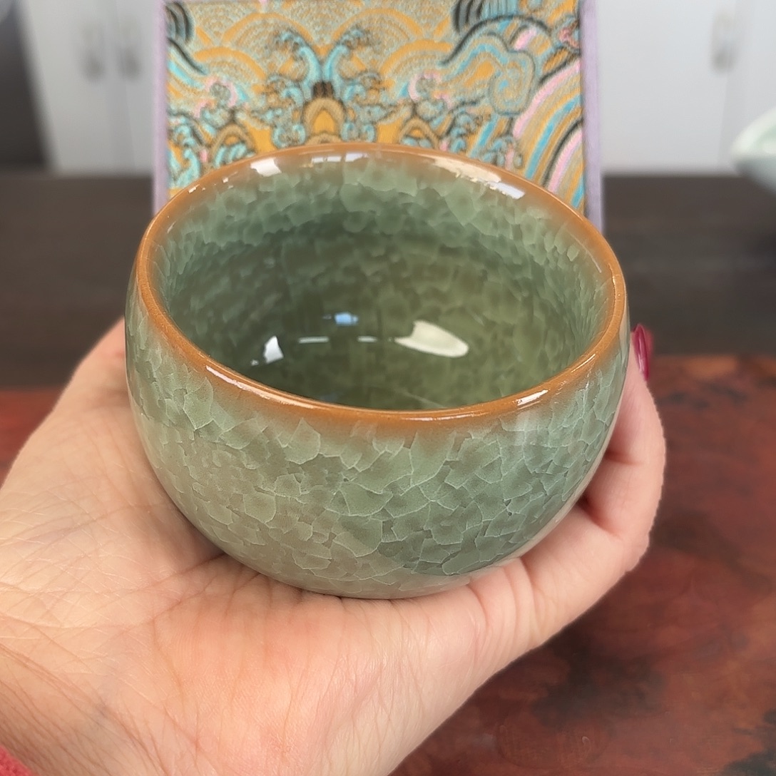 龙泉云间青瓷小米茶器