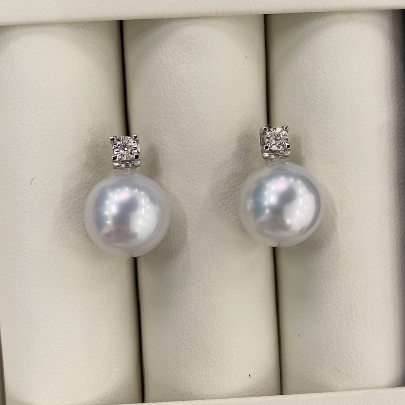 【闪购商品】海水珍珠耳饰18K金镶嵌阿****9