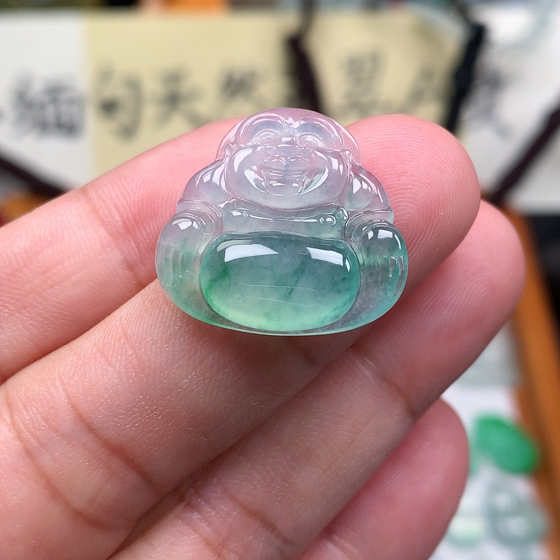 翡翠裸石缅甸天然A货翡翠冰种佛公