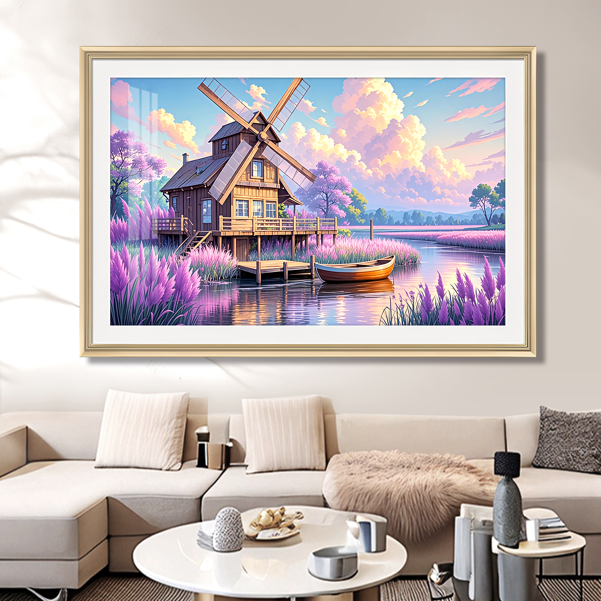 芊虹秀【原创】十字绣新款2025年高级客厅卧室风景手工刺绣风车小筑