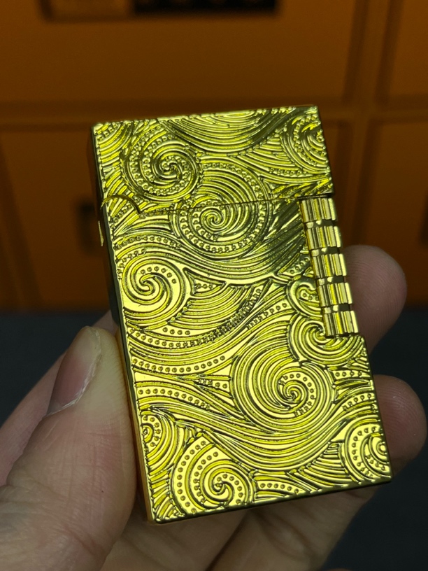 雕花海浪金朗声侧滑打火机（气机）