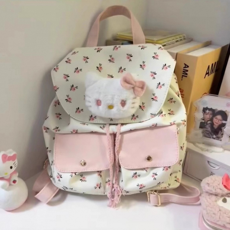 高颜值碎花学生书包女小清新可爱少女背包2024新款百搭双肩包女