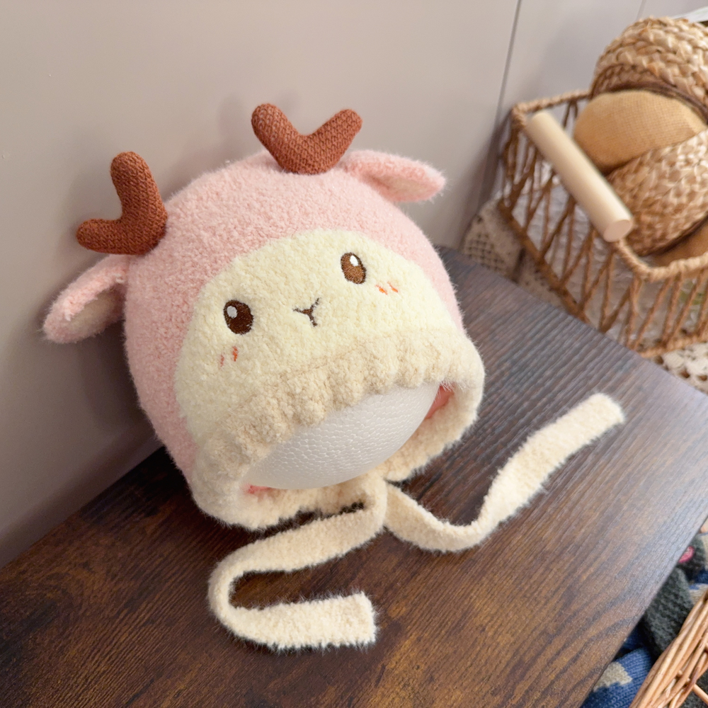 【罐头妈妈】婴幼儿秋冬季护耳帽可爱男女宝毛线加厚保暖防风套头帽