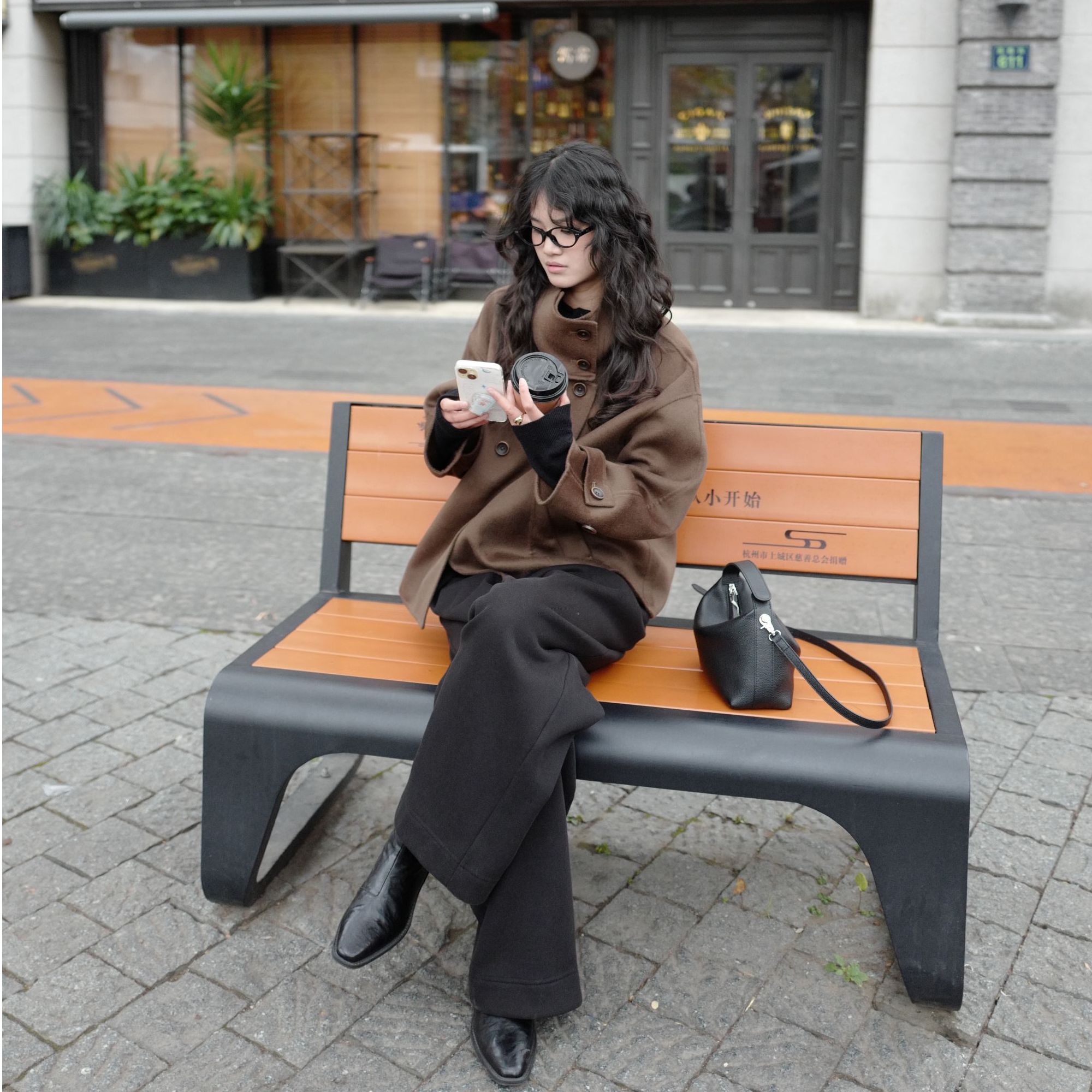 C-5ART新款质感羊毛羊绒高级立领设计感短款毛呢外套7H41Y6177