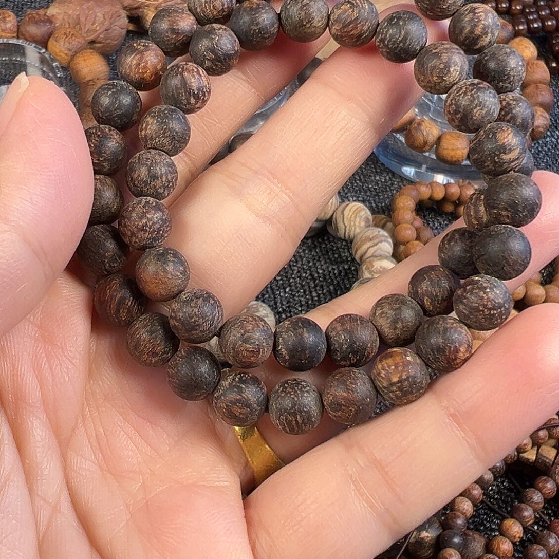 无***可贡木0.8印贡粗抛黑油火焰龙鳞