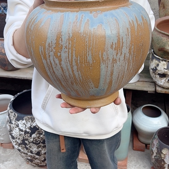 紫砂花盆高度28口径18