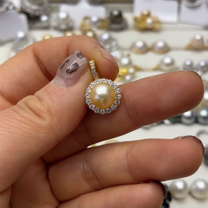 海水珍珠吊坠(不含链)银S925镶嵌