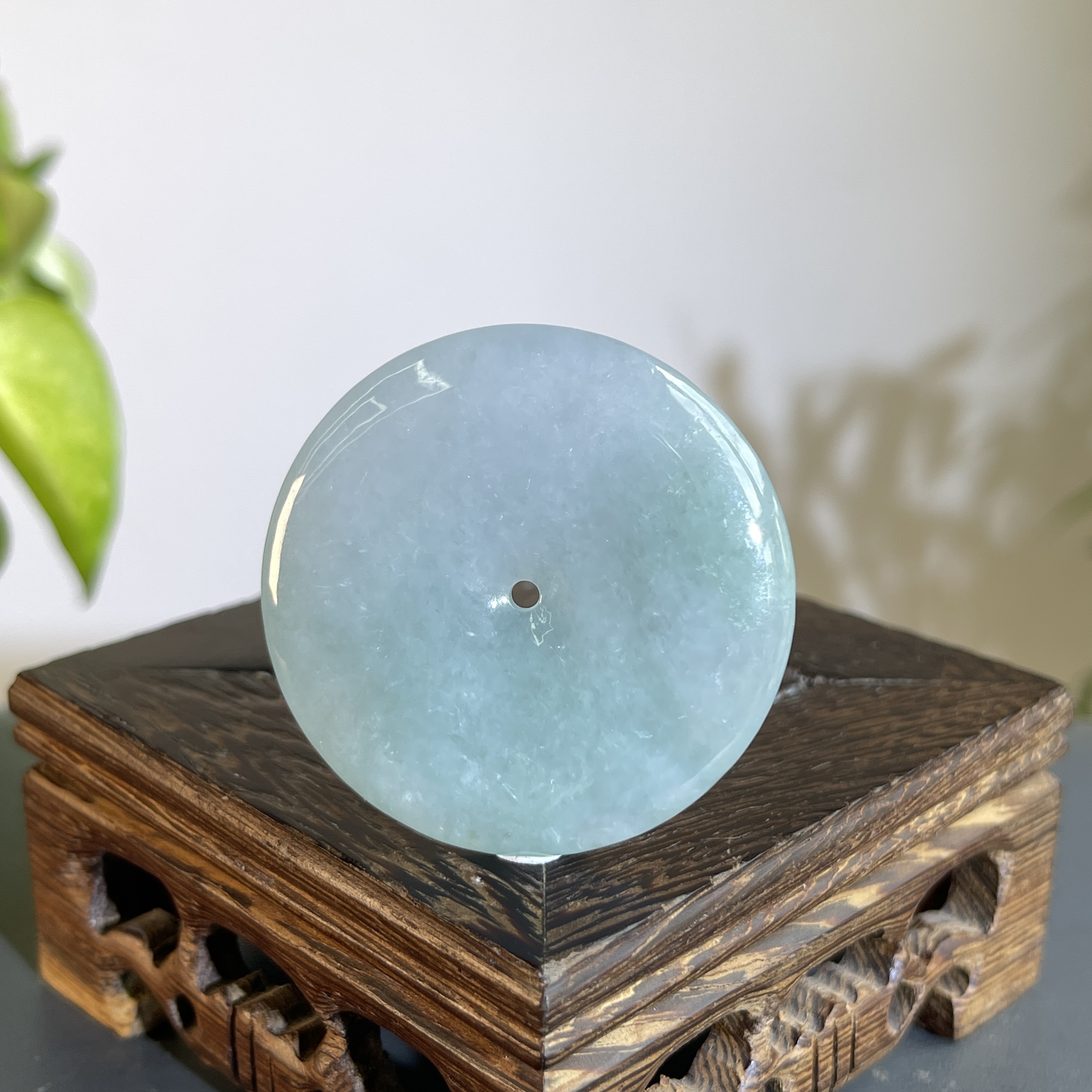 JGB23-34  天然缅甸A货翡翠  平安扣