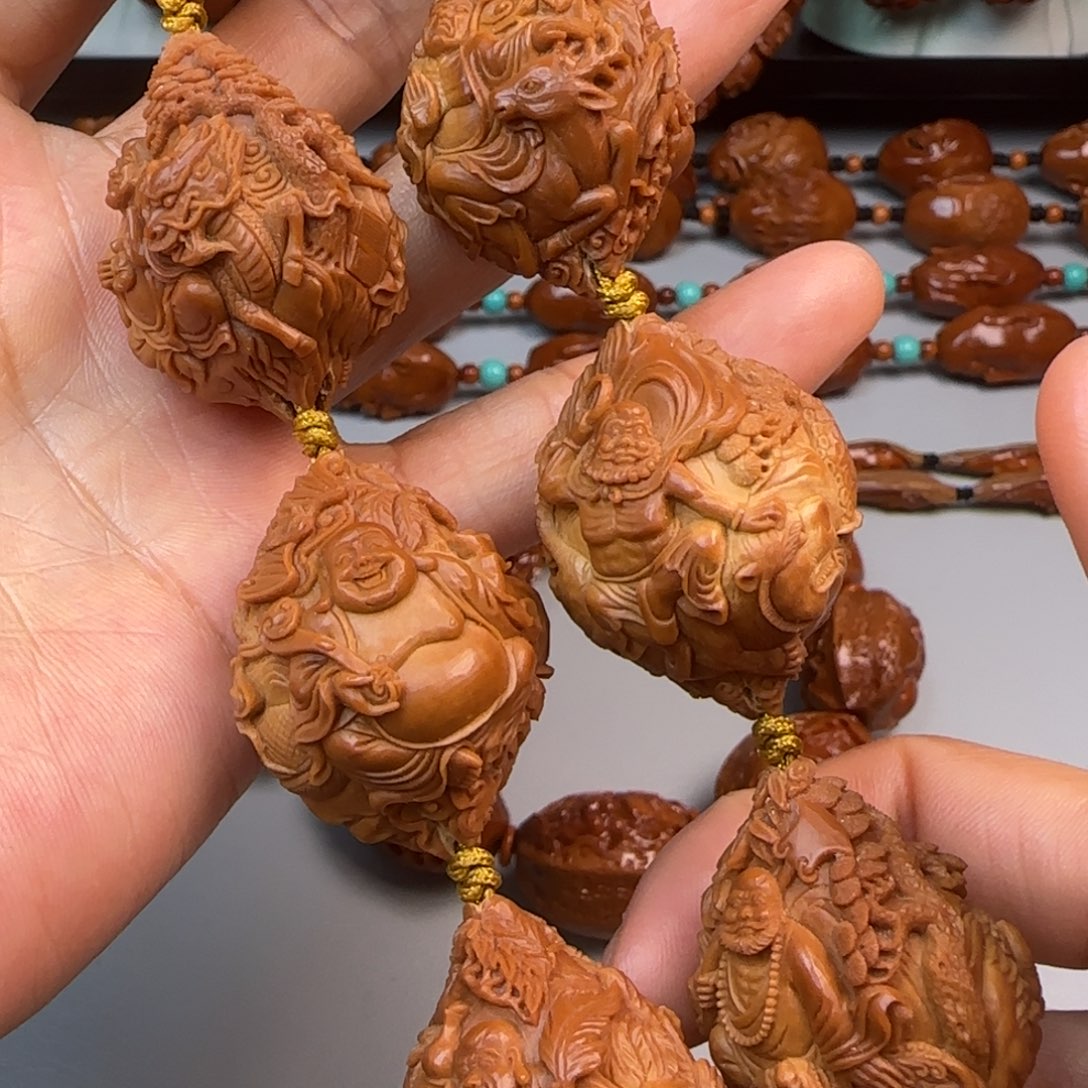 橄榄核手串/手链2.7尺寸油核风景18罗汉